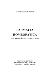 JUAN ARSENIO MARTINEZ - Homeopatía Veterinaria