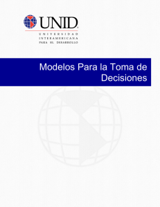 Modelos Para la Toma de Decisiones