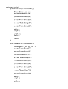 public TNodeString> crearArbolUno() { TNodeString> x, y, z, w, u