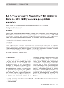 La Revista de Neuro-Psiquiatría y los primeros tratamientos
