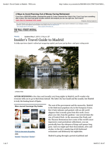 Insider`s Travel Guide to Madrid - WSJ.com