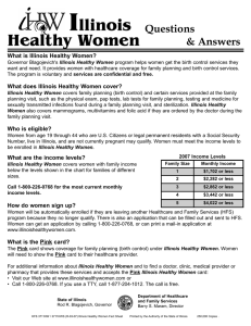 Illinois Healthy Women - Illinois Department of Human Services