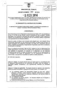 decreto 160 del 05 de febrero de 2014