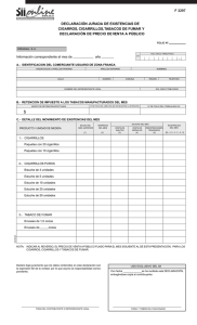 F 3297 DECLARACIÓN JURADA DE EXISTENCIAS DE CIGARROS