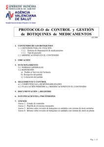 Protocolo de control y gestión de botiquines de medicamentos