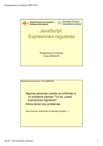 JavaScript: E il Expresiones regulares - RUA