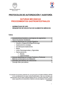 Protocolos de autorización y auditoría de suturas mecánicas y
