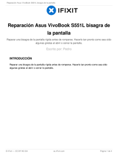 Reparación Asus VivoBook S551L bisagra de la pantalla