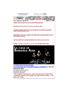 Click here for a full performance schedule La casa de Bernarda Alba