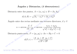 Angulos y Distancias, (2 dimensiones)