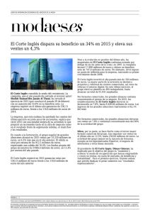 El Corte Inglés dispara su beneficio un 34% en 2015 y eleva sus