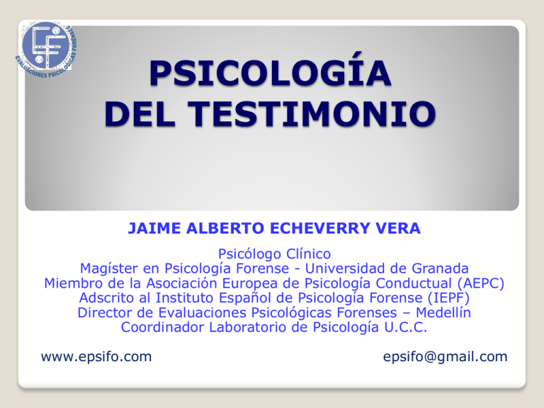 PSICOLOGÍA DEL TESTIMONIO