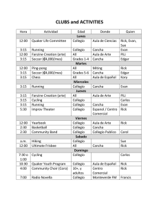 CLUBS and ACTIVITIES - Monteverde Friends School