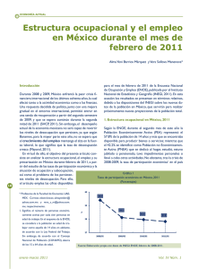 Estructura ocupacional y el empleo en México durante el mes de