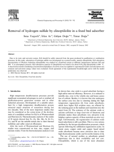 Removal of hydrogen sulfide by clinoptilolite in a fixed bed adsorber