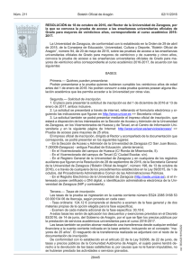 Convocatoria de la prueba de acceso a estudios de Grado para