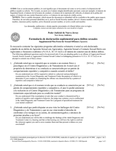 Formulario de declaración suplemental para delitos sexuales