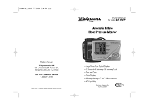 Automatic Inflate Blood Pressure Monitor