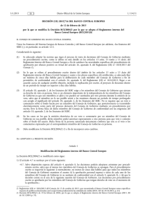 DECISIÓN (UE) 2015/ 716 DEL BANCO CENTRAL EUROPEO