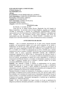 1 JUZGADO DE MARCA COMUNITARIA C/Pardo Gimeno, 43 Tlno