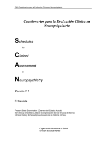 Cuestionarios para la Evaluación Clínica en Neuropsiquiatría