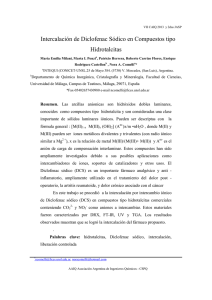 (1436) Intercalación de Diclofenac Sódico en Compuestos tipo
