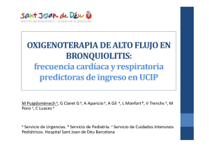 Oxigenoterapia de alto flujo en bronquiolitis