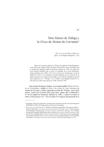 Don Alonso de Zúñiga y la Glosa de Alonso de Cervantes1