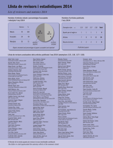 dades estadístiques i llista de revisors 2014