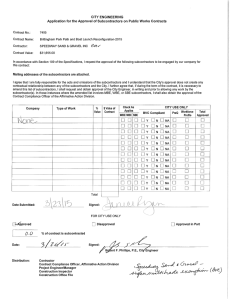 Application for the Approval of Subcontractors on