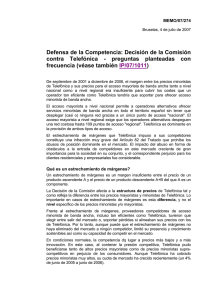 Defensa de la Competencia: Decisi&oacute;n de la Comisi&oacute;n contra
