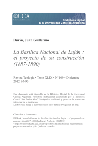La Basílica Nacional de Luján : el proyecto de su construcción