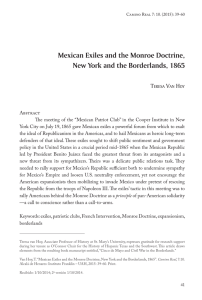Mexican Exiles and the Monroe Doctrine, New