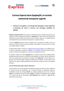 Correos Express lanza Equipaq24, un servicio nacional de
