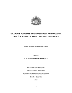 un aporte al debate bioético desde la antropología teológica en