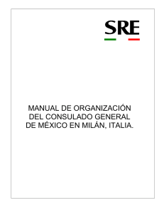 Manual de Organización del Consulado General de México en Milán