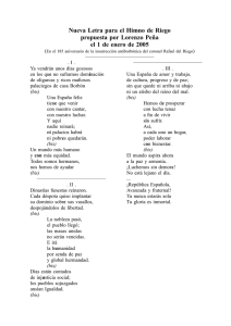 Nueva Letra para el Himno de Riego propuesta por Lorenzo Peña