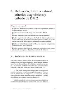 3. Definición, historia natural, criterios diagnósticos y cribado de DM 2