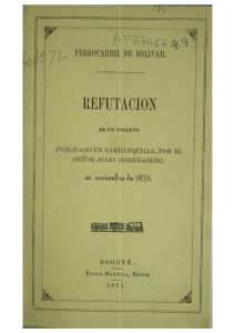 Refutación de un folleto publicado en Barranquilla, por el señor