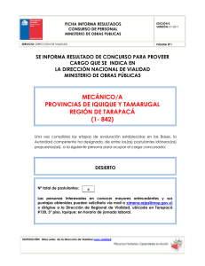 mecánico/a provincias de iquique y tamarugal región de tarapacá