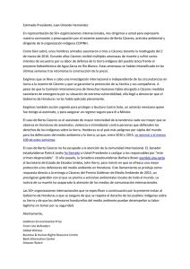 han escrito una carta pública al presidente de Honduras