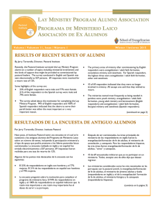 results of recent survey of alumni lay ministry program alumni