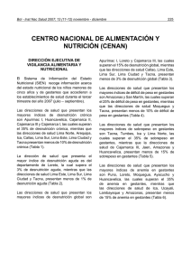 CENTrO NACIONAl DE AlImENTACIóN Y NUTrICIóN (CENAN)