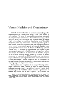 Vicente Huidobro y el Creacionismo*