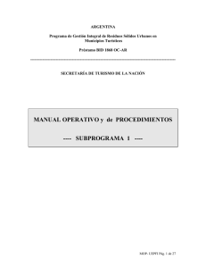 Manual Operativo y de Procedimientos Prestamo BID 1868