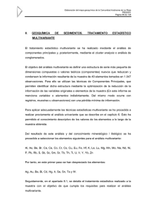 Geoquímica de sedimentos . Tratamiento estadístico multivariante
