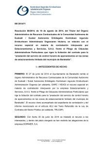 EB 2014/71 Resolución 80/2014, de 18 de agosto de 2014, del