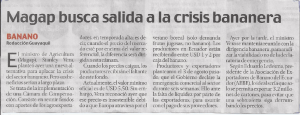 Magap busca salida a la crisis bananera