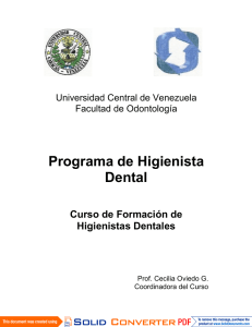Programa de Higienista Dental - Universidad Central de Venezuela