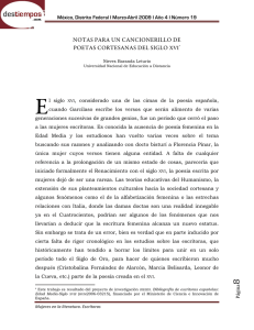 pdf Notas para un cancionerillo de poetas cortesanas del siglo XVI